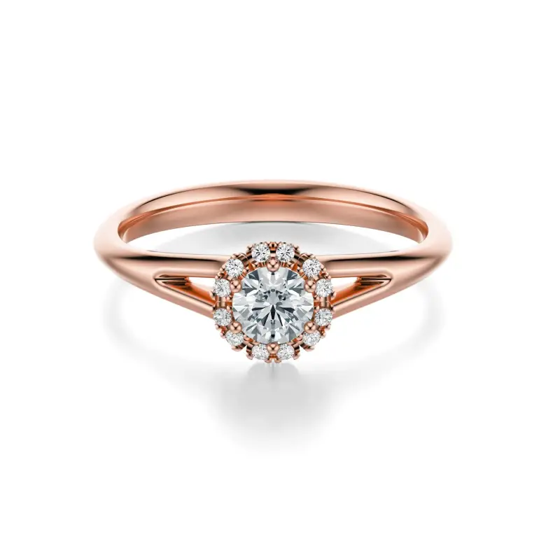 Pierścionek z różowego złota z diamentami AJPZ_075